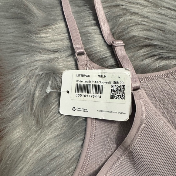 NWT Lululemon Underneath It All Bodysuit Smoky Blush Pink Ribbed Women SZ L - Picture 4 of 5